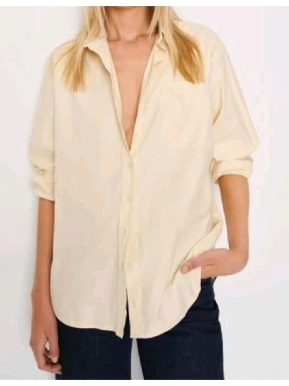 Reformation Eli Oversized Shirt Sugar Cotton Button Down Revolve Sz M NWT